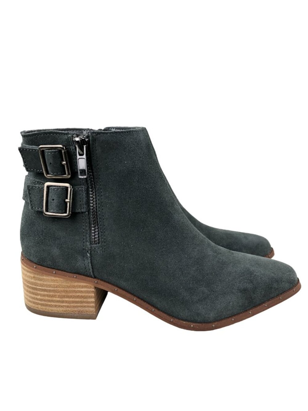 Bleecker & Bond Women's Size 7.5M Georgia Grey Suede Pointed Toe Ankle Booties
